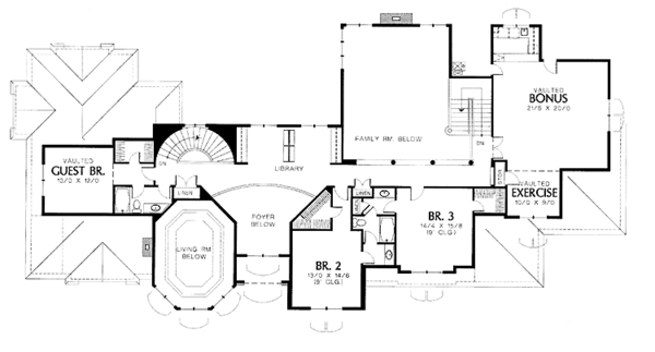 House Blueprint - European Floor Plan - Upper Floor Plan #48-770