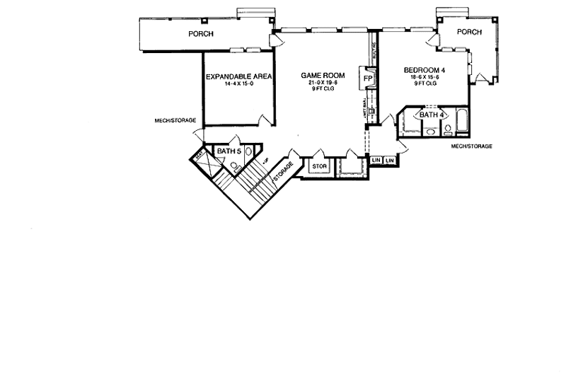 Home Plan - Floor Plan - Lower Floor 2 for Mediterranean House Plan #952-137 - 4 bed, 5.5 bath