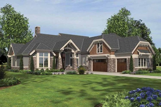Exterior - Front Elevation 3 for Craftsman House Plan #48-879 - 5 bed, 4.5 bath