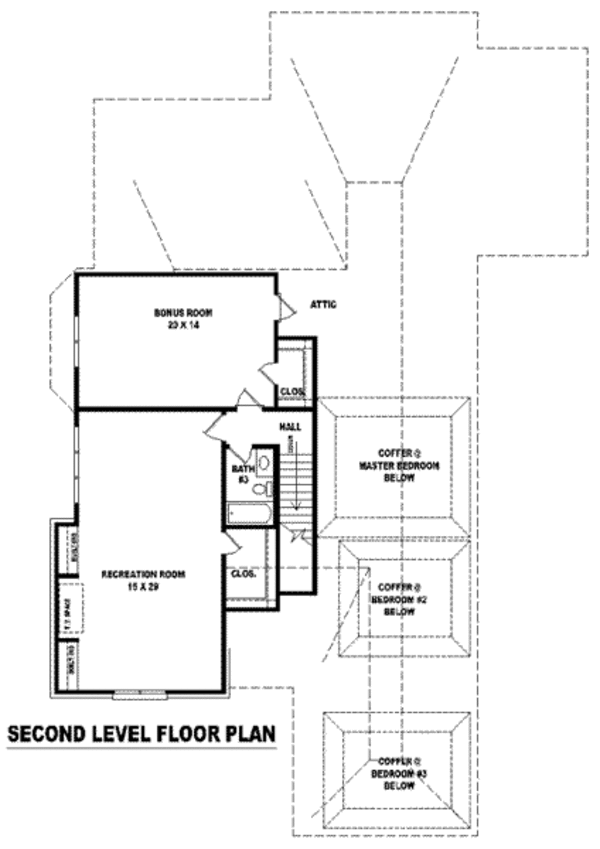 Colonial Floor Plan - Upper Floor Plan #81-1270