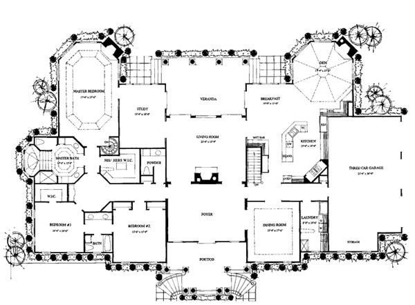 House Design - Classical Floor Plan - Main Floor Plan #429-143