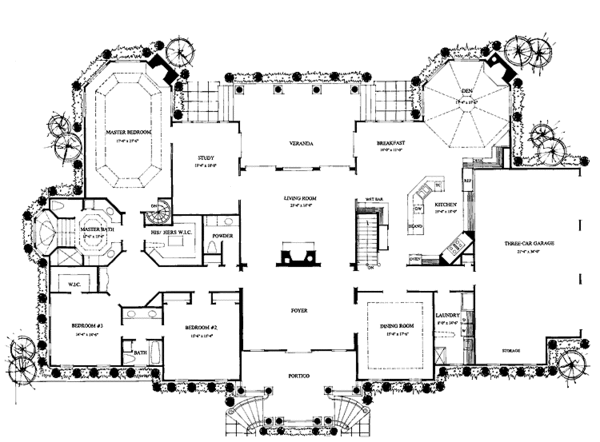 Architectural House Design - Classical Floor Plan - Main Floor Plan #429-143