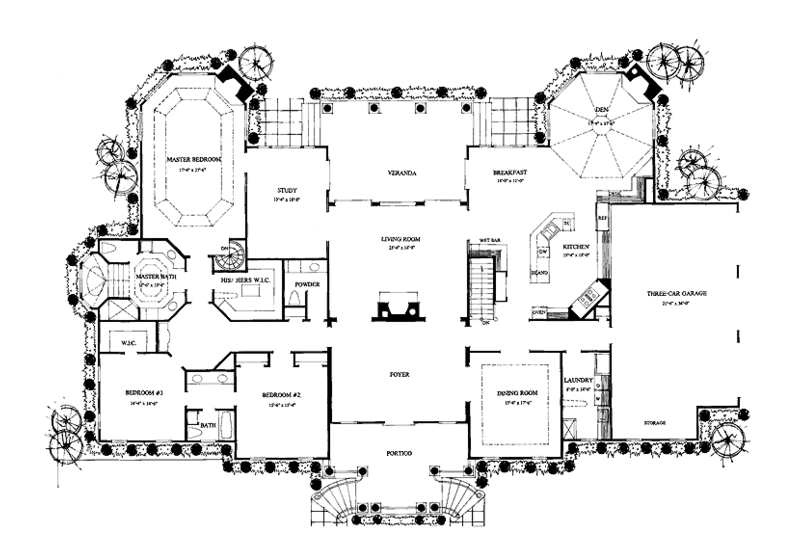 Dream House Plan - Floor Plan - Main Floor for Classical House Plan #429-143 - 3 bed, 3.5 bath