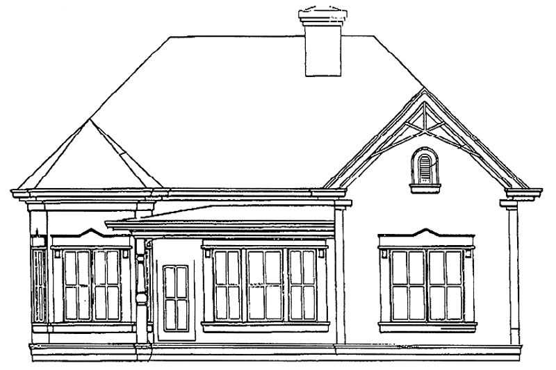 Architectural House Design - Exterior - Rear Elevation for Victorian House Plan #472-99 - 3 bed, 2 bath