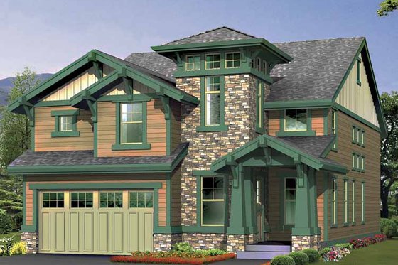 Exterior - Front Elevation 3 for Craftsman House Plan #132-403 - 3 bed, 2.5 bath