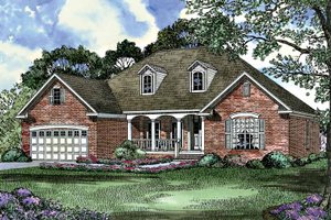 Country Exterior - Front Elevation Plan #17-3110