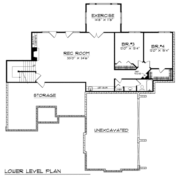 Dream House Plan - European Floor Plan - Lower Floor Plan #70-540