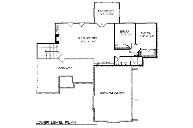 Home Plan - Floor Plan - Lower Floor for European House Plan #70-540 - 2 bed, 2 bath