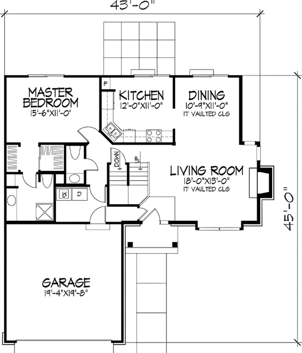House Design - Traditional Floor Plan - Main Floor Plan #320-593