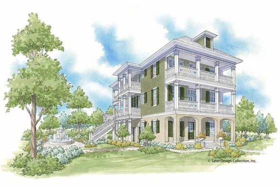 Exterior - Front Elevation 3 for Traditional House Plan #930-403 - 3 bed, 3.5 bath