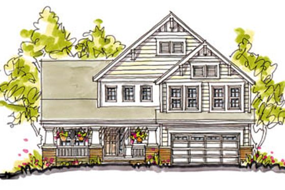 Exterior - Front Elevation 4 for Country House Plan #20-248 - 4 bed, 2.5 bath