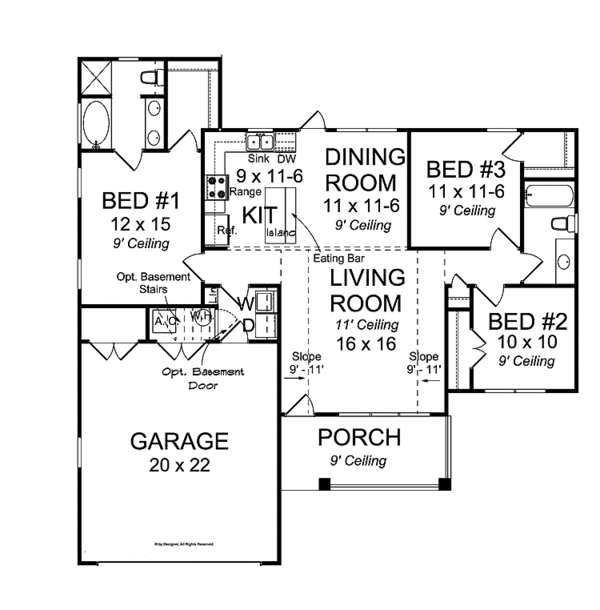 House Plan Design - Traditional Floor Plan - Main Floor Plan #513-2138