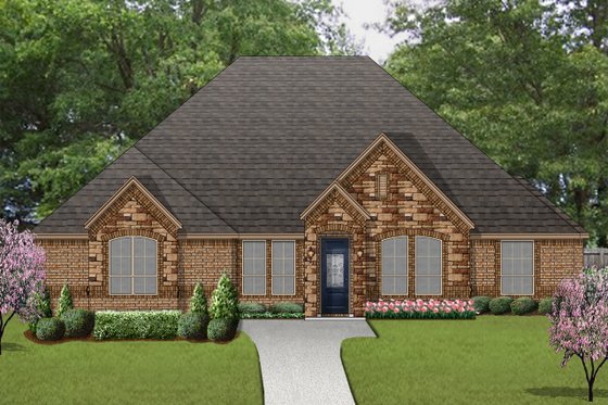 Exterior - Front Elevation for European House Plan #84-632 - 4 bed, 3 bath