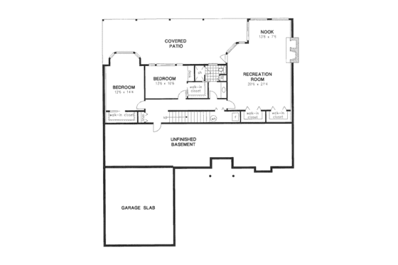 Floor Plan - Lower Floor for European House Plan #18-9005 - 5 bed, 3 bath