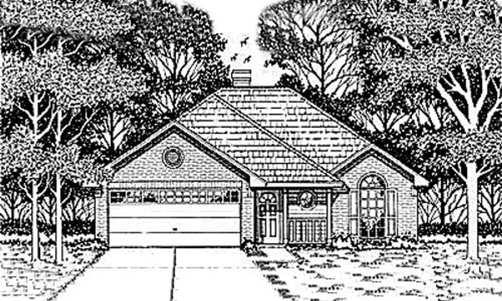 Exterior - Front Elevation 2 for Traditional House Plan #42-149 - 3 bed, 2 bath