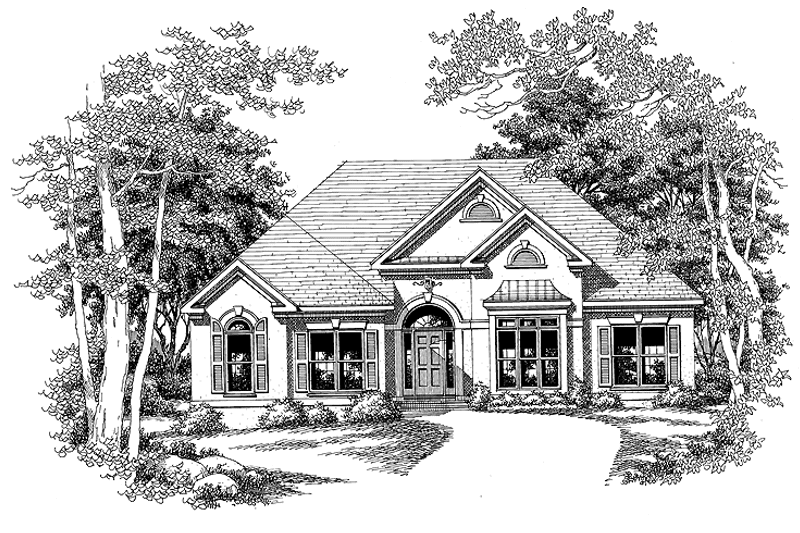 Home Plan - Exterior - Front Elevation 3 for European House Plan #927-119 - 3 bed, 2 bath