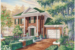 Colonial Exterior - Front Elevation Plan #25-4786