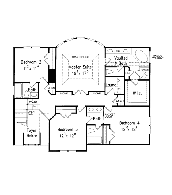 House Blueprint - Country Floor Plan - Upper Floor Plan #927-892
