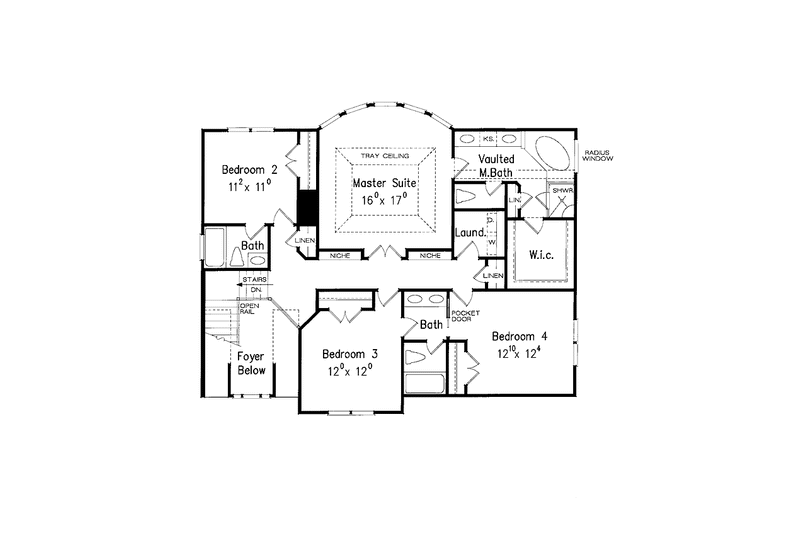 House Blueprint - Floor Plan - Upper Floor for Country House Plan #927-892 - 5 bed, 4 bath