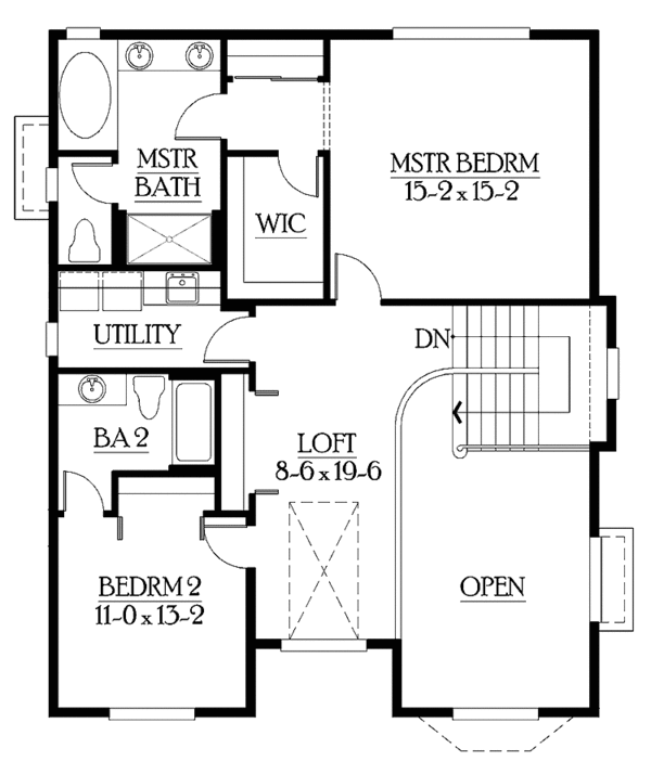 Prairie Floor Plan - Upper Floor Plan #132-262
