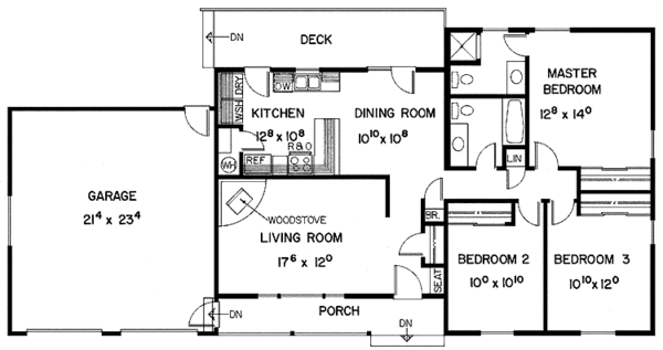 Home Plan - Country Floor Plan - Main Floor Plan #60-823