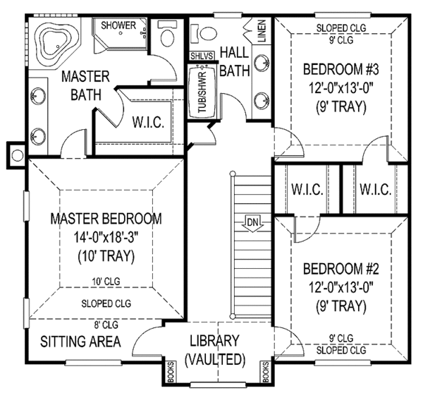Architectural House Design - Country Floor Plan - Upper Floor Plan #11-267