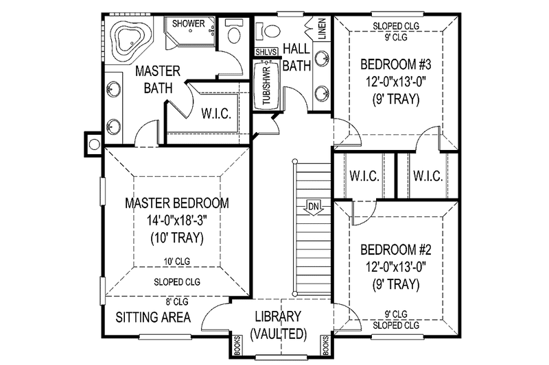 Home Plan - Floor Plan - Upper Floor for Country House Plan #11-267 - 4 bed, 3.5 bath