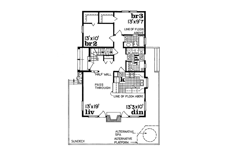 Home Plan - Floor Plan - Main Floor for Country House Plan #47-741 - 3 bed, 2 bath