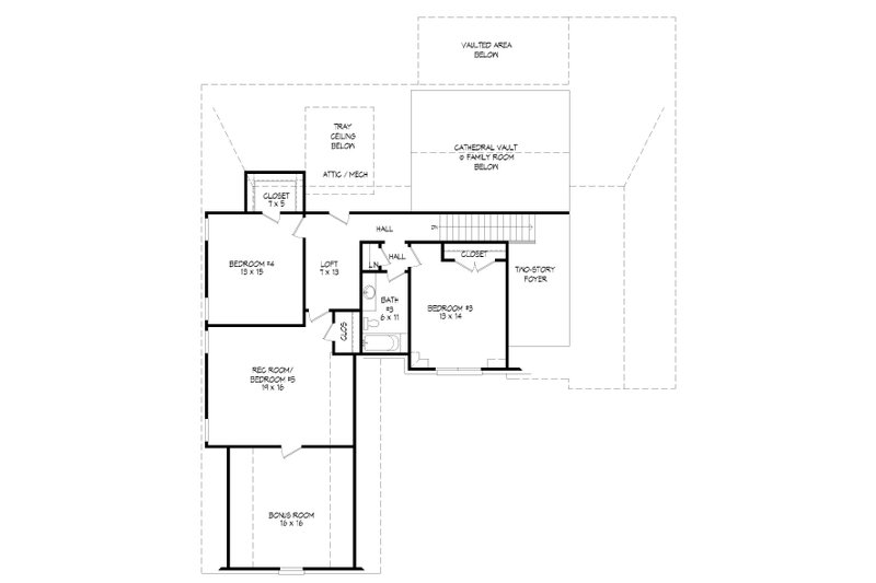 House Plan Design - Floor Plan - Upper Floor for Southern House Plan #932-340 - 5 bed, 3.5 bath