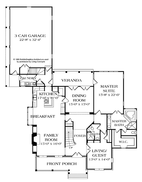 Home Plan - Country Floor Plan - Main Floor Plan #453-142