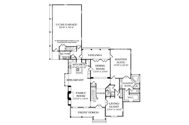 House Blueprint - Floor Plan - Main Floor for Country House Plan #453-142 - 5 bed, 5 bath