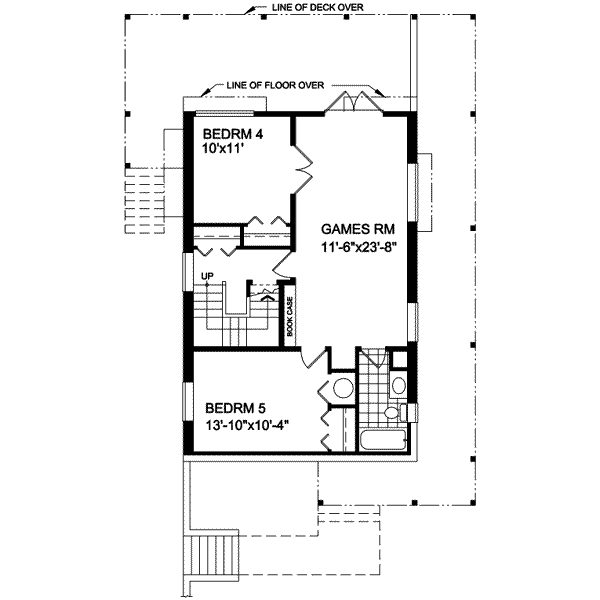 House Blueprint - Floor Plan - Lower Floor Plan #118-108