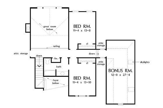 Floor Plan - Upper Floor for Traditional House Plan #929-321 - 3 bed, 2.5 bath