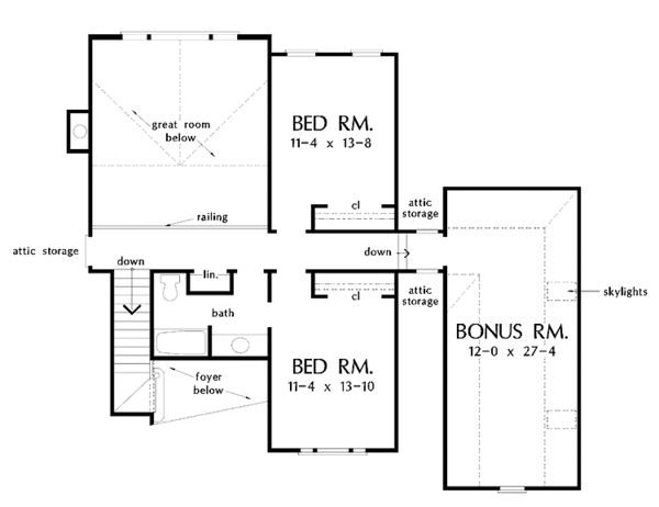 Home Plan - Traditional Floor Plan - Upper Floor Plan #929-321
