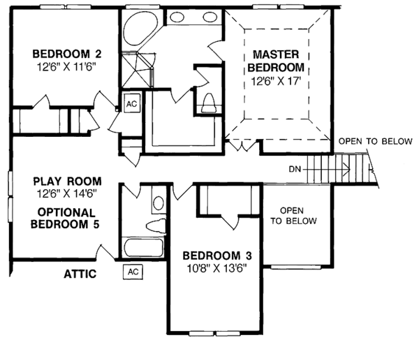 Home Plan - Classical Floor Plan - Upper Floor Plan #513-2097