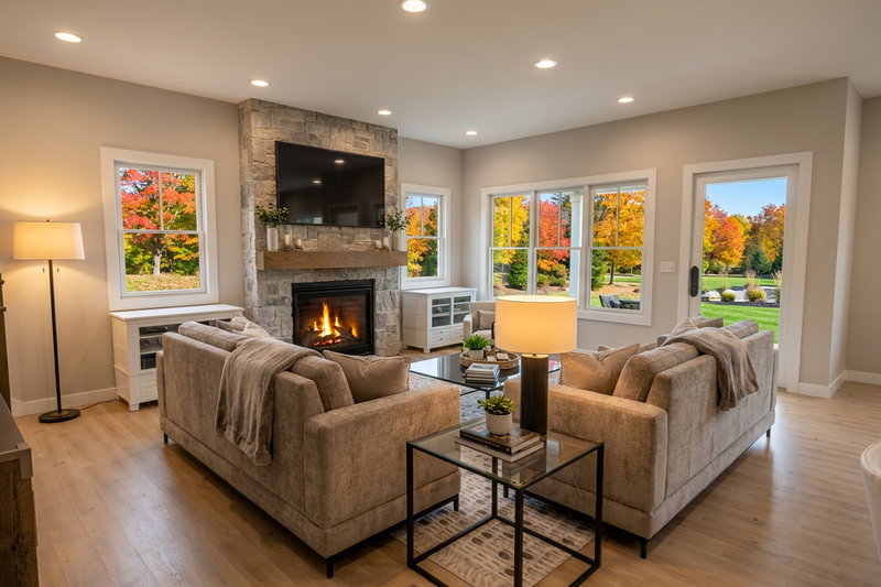 House Blueprint - Interior - Family Room for Farmhouse House Plan #51-1523 - 3 bed, 3.5 bath
