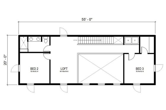 Floor Plan - Upper Floor for Modern House Plan #497-18 - 3 bed, 2.5 bath