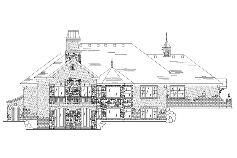 Home Plan - Exterior - Rear Elevation for European House Plan #945-125 - 3 bed, 2.5 bath