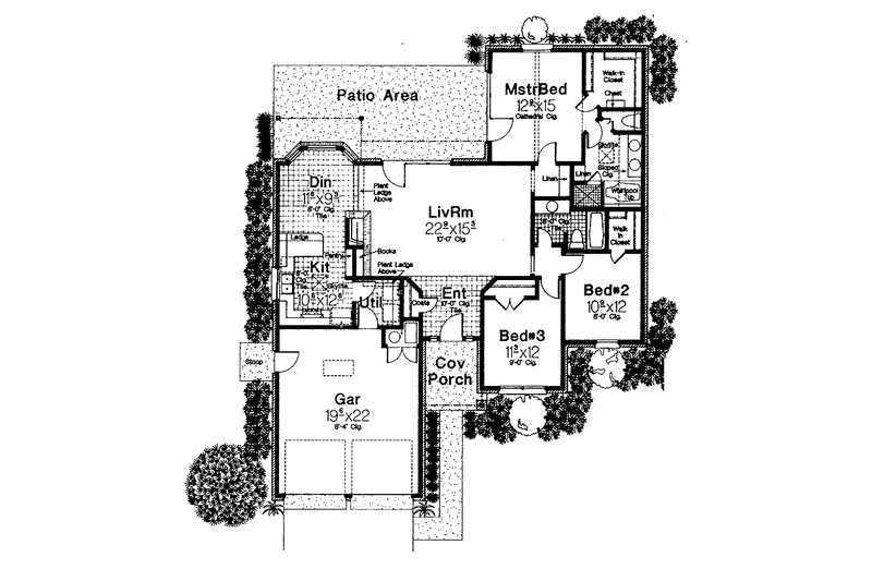 Dream House Plan - Floor Plan - Main Floor for Ranch House Plan #310-1223 - 3 bed, 2 bath