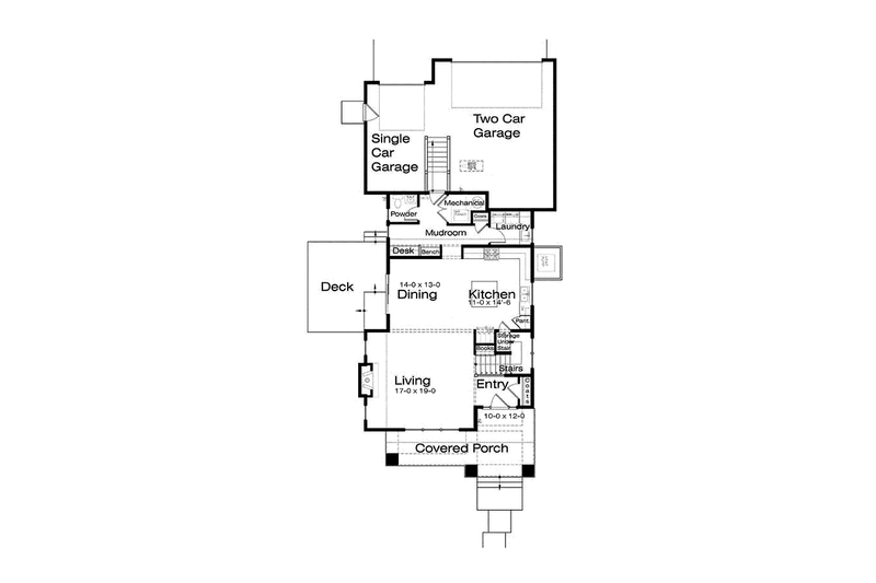 House Design - Floor Plan - Main Floor for Prairie House Plan #895-69 - 3 bed, 2.5 bath