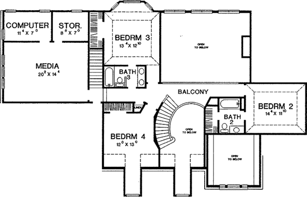 Architectural House Design - Country Floor Plan - Upper Floor Plan #472-240