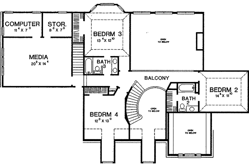 Home Plan - Floor Plan - Upper Floor for Country House Plan #472-240 - 4 bed, 3.5 bath
