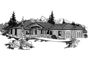 Craftsman Style House Plan - 3 Beds 2 Baths 1998 Sq/Ft Plan #60-834 