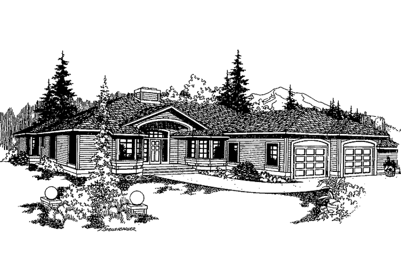 Dream House Plan - Exterior - Front Elevation 3 for Craftsman House Plan #60-834 - 3 bed, 2 bath