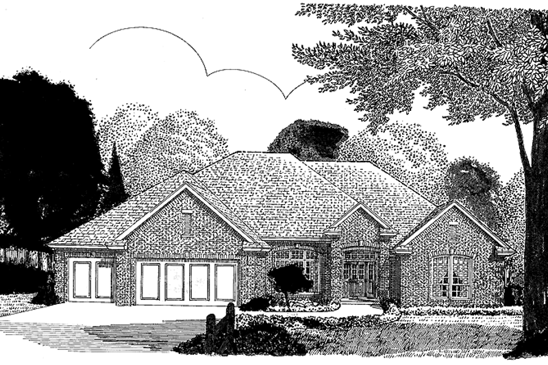 House Blueprint - Ranch Exterior - Front Elevation Plan #310-1183