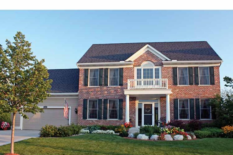 House Blueprint - Exterior - Front Elevation 3 for Colonial House Plan #51-1090 - 4 bed, 3 bath