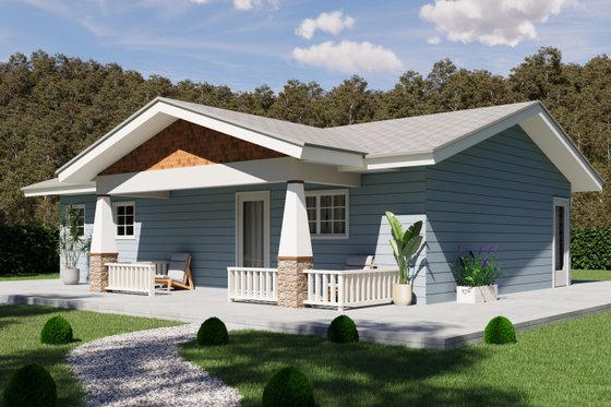 Exterior - Front Elevation 4 for Craftsman House Plan #1106-171 - 2 bed, 1 bath