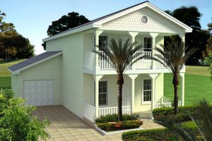 Southern Exterior - Front Elevation Plan #420-221
