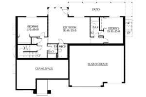 Floor Plan - Lower Floor for Country House Plan #132-416 - 5 bed, 4.5 bath