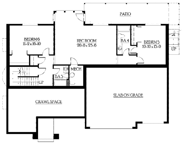 Home Plan - Country Floor Plan - Lower Floor Plan #132-416